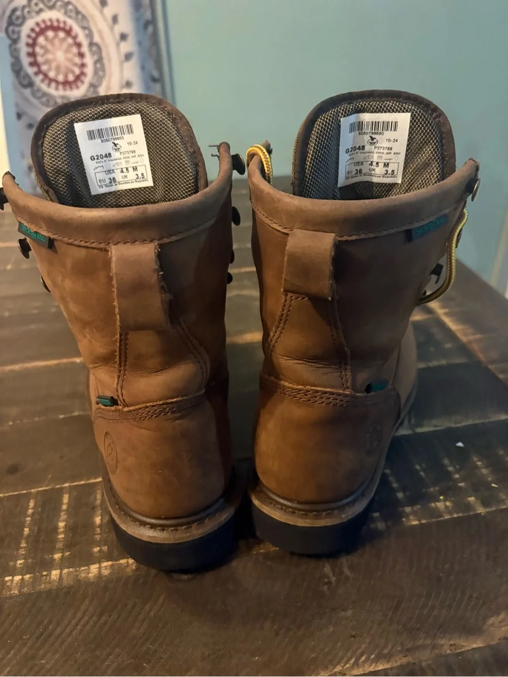 Georgia Boot G2048 Mid-Calf Waterproof Lace-Up Work Boots Leather Thinsulate